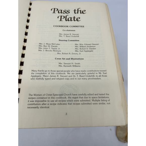 Pass the Plate Collection from Christ Church Cookbook Home Cooking Vintage - Picture 4 of 5